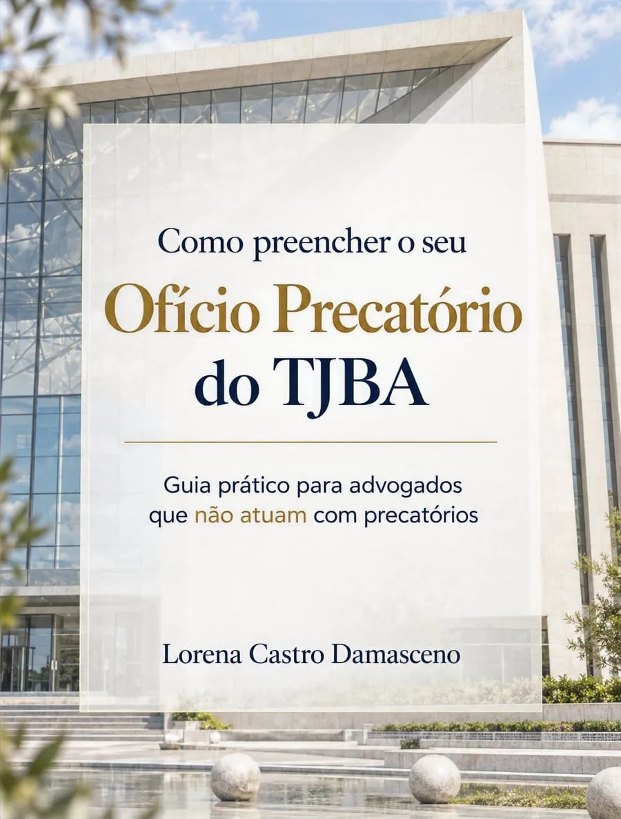Capa do e-book Como preencher o seu Ofício Precatório do TJBA, guia prático para advogados que não atuam com precatórios